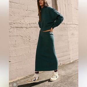 FREE PEOPLE Free-est Hailee Skirt Sweater Set in Green